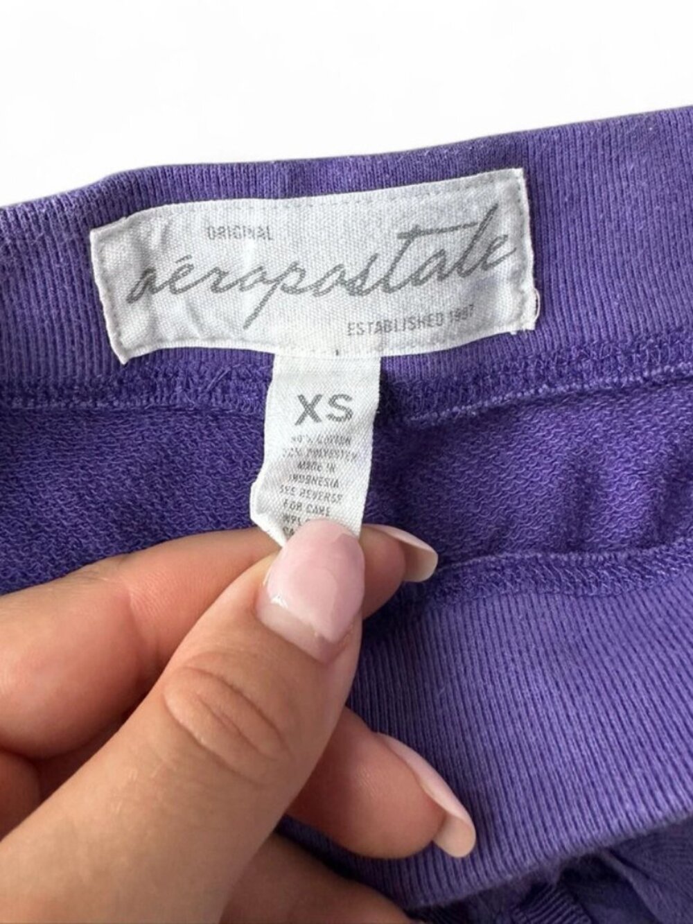 Y2K Aeropostale Low Rise Purple Sweat Shorts Size XS - Picture 4 of 4